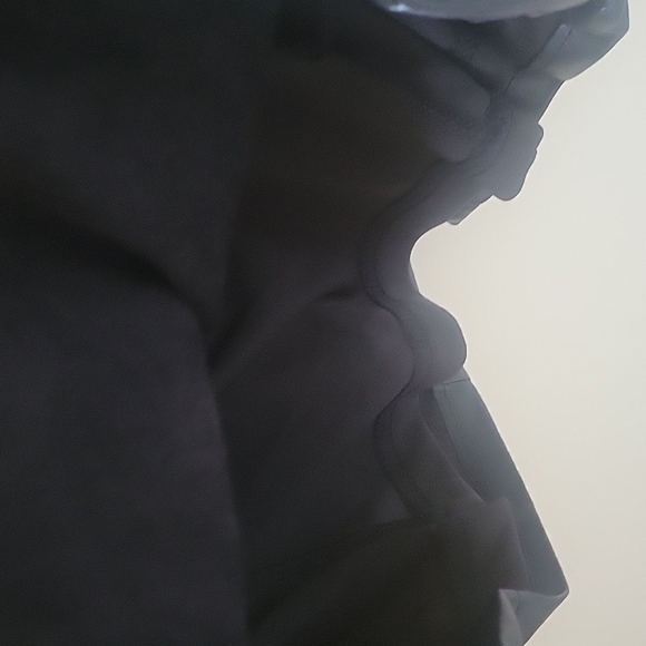 NEW! ZARA Black Sleeveless Vegan Leather Ruched Mini Dress Large. - Picture 7 of 7